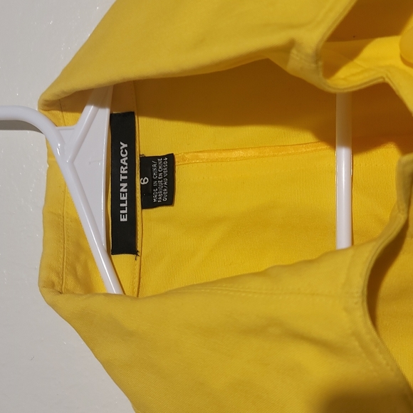 Ellen Tracy Yellow Blazer Wrap Tie Jacket 6 - Picture 3 of 10